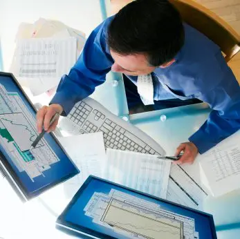Businessman and Computer