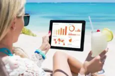 iPad on beach