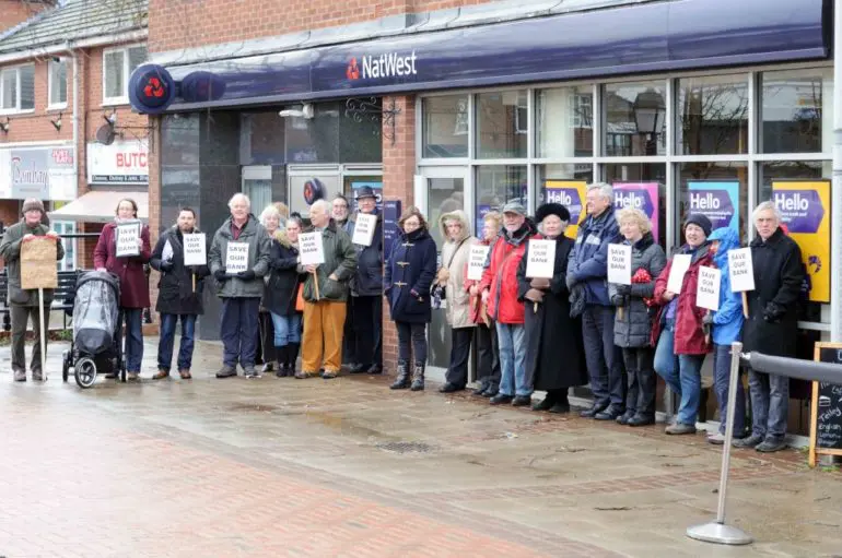 Keyworth Protest Against NatWest Bank Closure,UK.