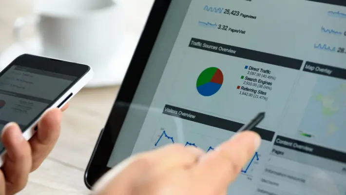 Modern digital marketing on the tablet