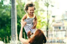 business woman with baby