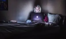 Relaxing in bed