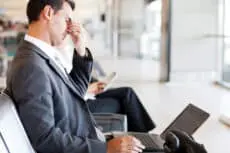 tired businessman taking a break