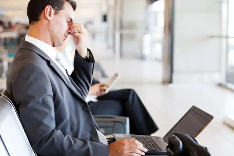 tired businessman taking a break