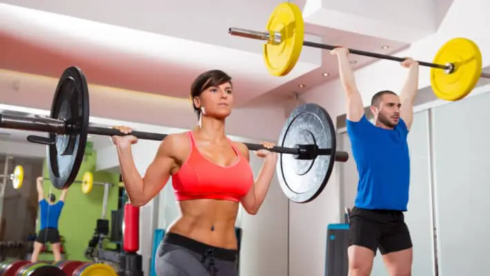 Crossfit fitness gym weight lifting bar group