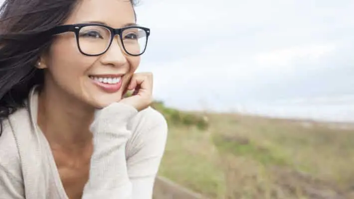 Wearing glasses