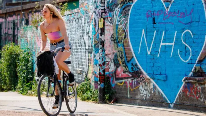 Woman on bike