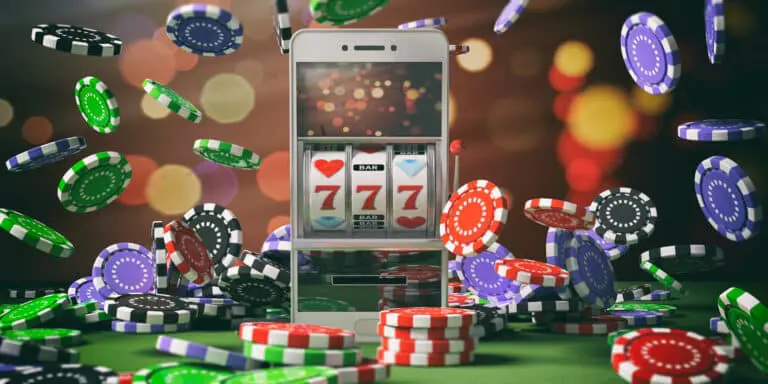 Online,Casino,Gambling,Concept.,Slot,Machine,On,A,Smartphone,Screen,