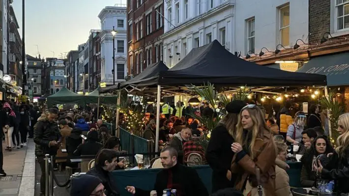 open air dining in soho