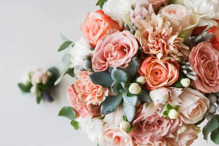 Wedding,Flowers,,Bridal,Bouquet,Closeup.,Decoration,Made,Of,Roses,,Peonies