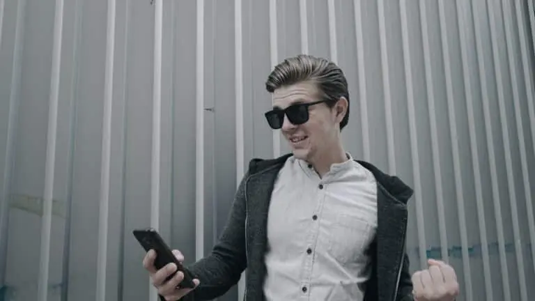 Winning,A,Game.,Reach,Goal.,Very,Happy,Boy,In,Sunglasses