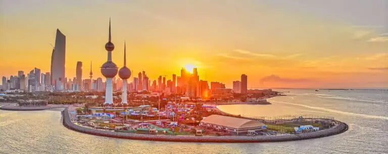 Beautiful,Sunset,Of,Kuwait,City,Landscape