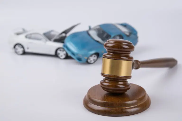 Hammer,Of,The,Judge.,Two,Collided,Cars,On,A,White