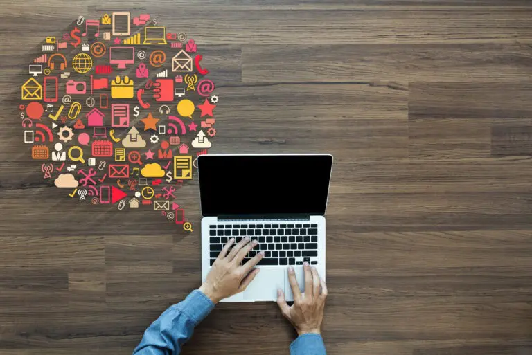 Business,Innovation,Technology,Set,Application,Icons,,With,Businessman,Working,On