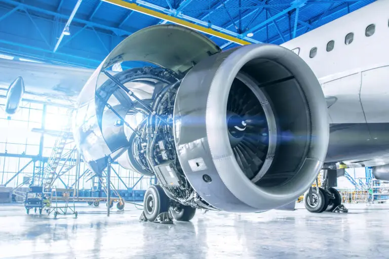 Industrial,Theme,View.,Repair,And,Maintenance,Of,Aircraft,Engine,On