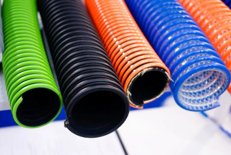 Flexible,Duct,Hose,Tubing,Multicolor,Used,In,Industrial,Applications.close-up.