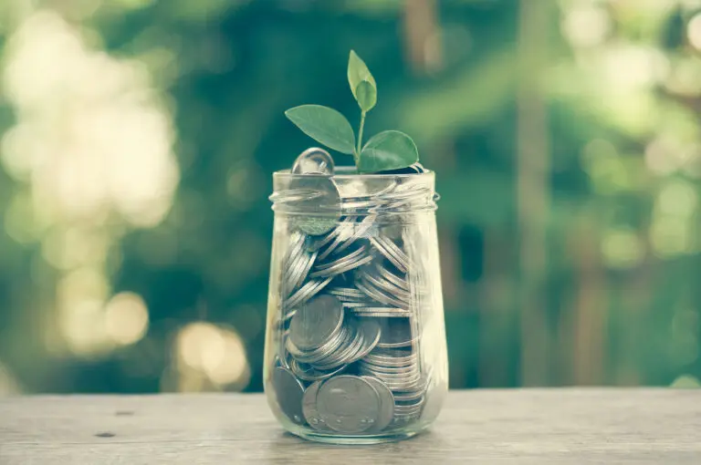Plant,Growing,Out,Of,Coins,With,Filter,Effect,Retro,Vintage
