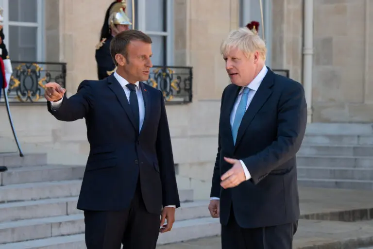 Boris Johnson has announced almost £10 billion of overseas investment in Britain before a global summit in an attempt to trump Emmanuel Macron’s efforts to lure businesses to France.