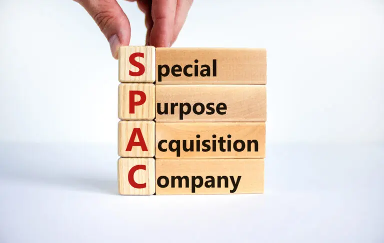 Spac,,Special,Purpose,Acquisition,Company,Symbol.,Businessman,Holds,Cubes,With