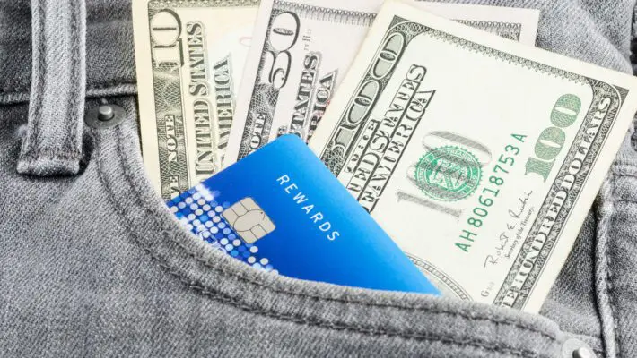 Us,Dollar,Banknote,And,Credit,Card,In,The,Grey,Jean