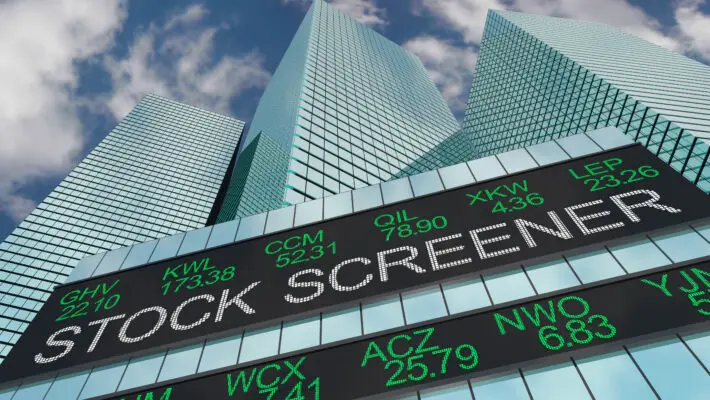 Stock,Screener,Analysis,Ticker,Buildings,3d,Illustration