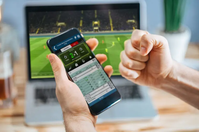 Lucky,Man,Celebrating,Money,Win.,Male,Fan,Watching,Football,Play