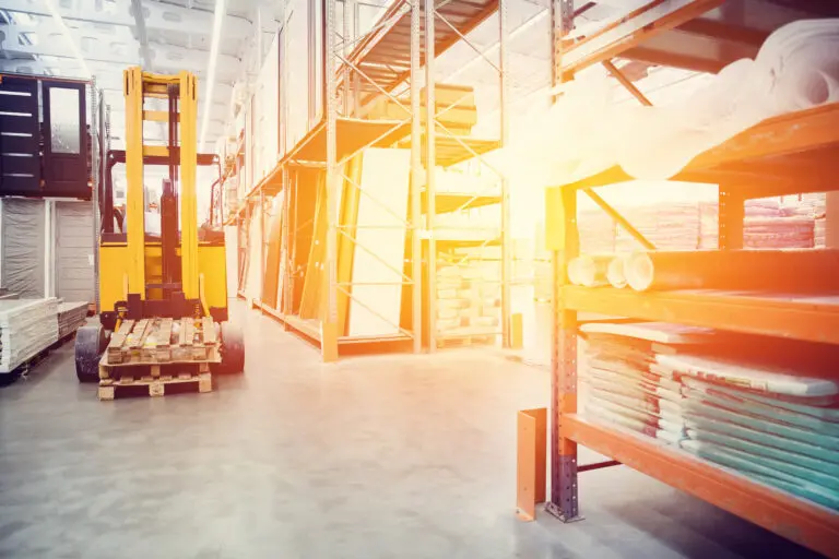 Forklift,Loader,Pallet,Building,Materials,Warehouse,,Logistics,Concept,,Construction,Of