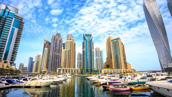 Marina,For,Small,Boats,And,Yachts,In,Dubai,Uae,,Surrounded