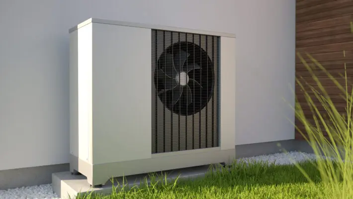 Air,Heat,Pump,Beside,House,,3d,Illustration