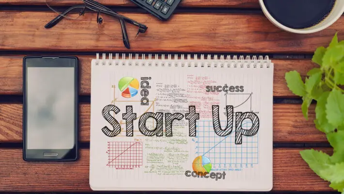Notebook,With,Text,Inside,Start,Up,On,Table,With,Coffee,