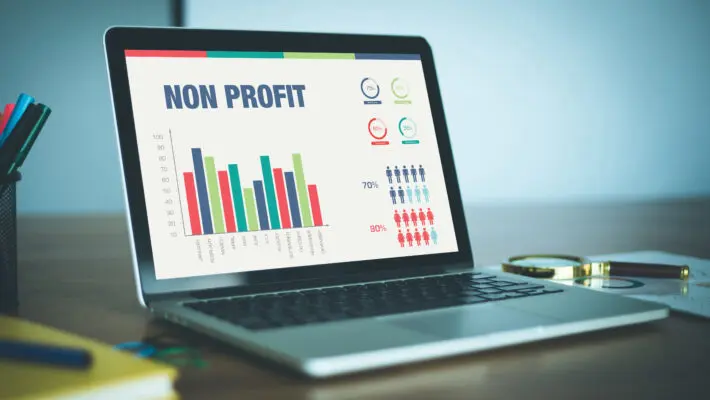 Business,Charts,And,Graphs,On,Screen,With,Non,Profit,Title