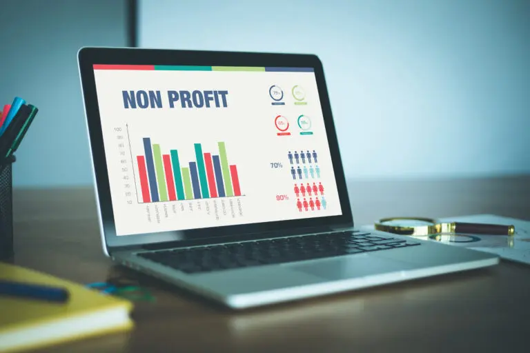 Business,Charts,And,Graphs,On,Screen,With,Non,Profit,Title