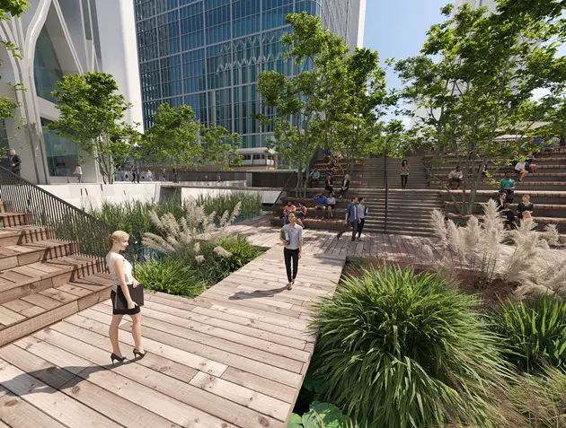 City workers in Canary Wharf could soon be treated to lush green public spaces on the doorstep of their offices.