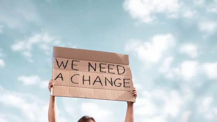 Group,Of,Activists,With,Banners,Protesting,Over,Pollution,And,Global