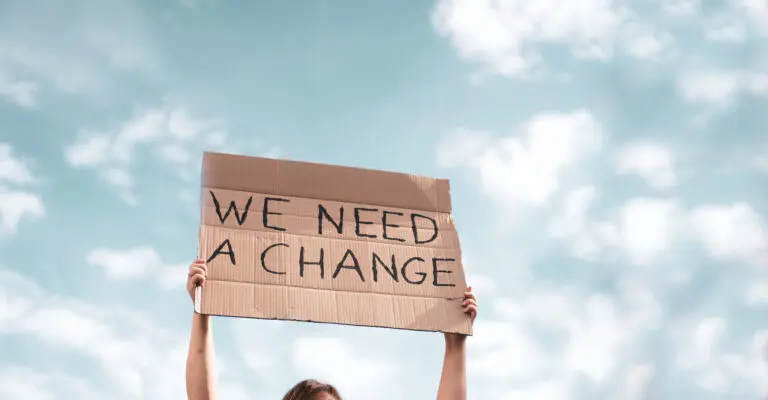 Group,Of,Activists,With,Banners,Protesting,Over,Pollution,And,Global