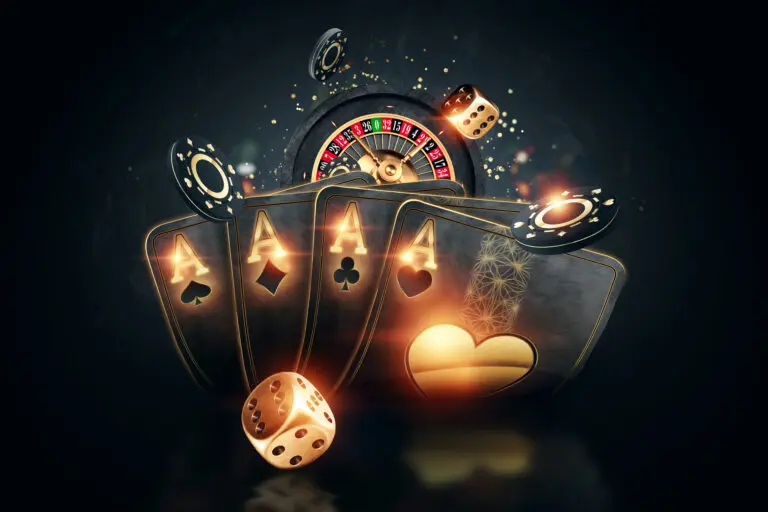 Creative,Poker,Template,,Background,Design,With,Golden,Playing,Cards,And