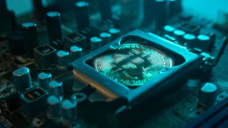 A,Gold,Bitcoin,Coin,With,Glare,And,Reflection,Installed,Instead