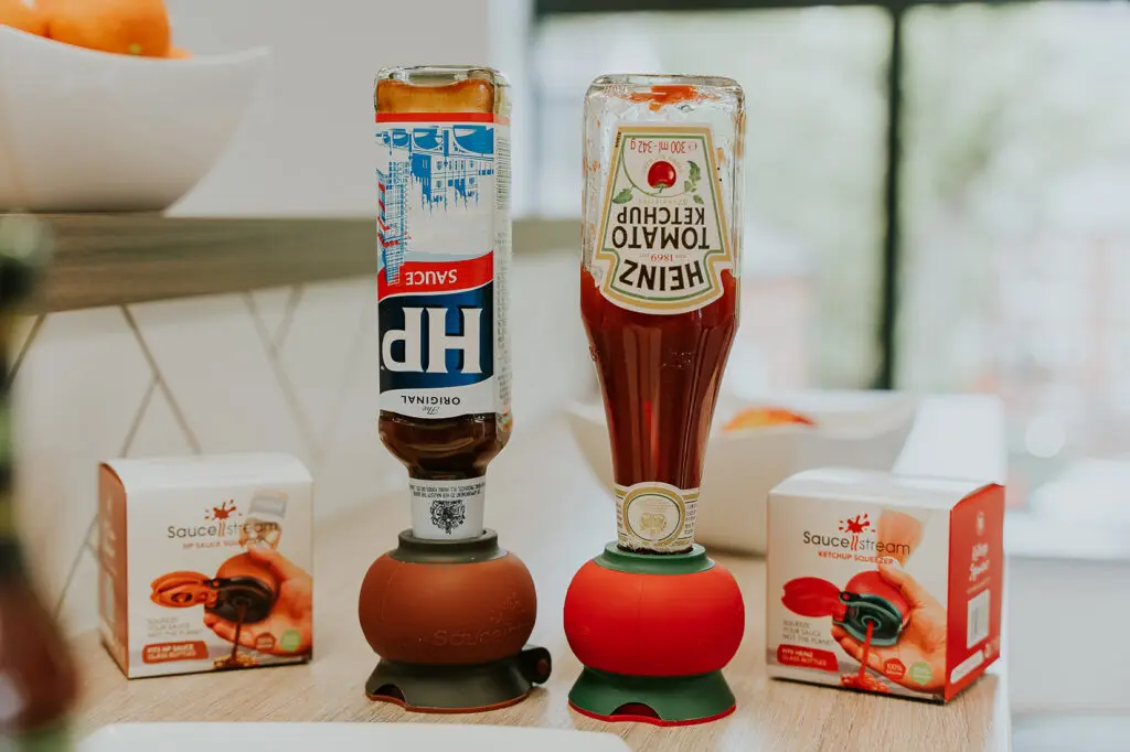 Two old school friends, who took on high-profile entrepreneurs in the Dragons&rsquo; Den twice, are setting their sights on a &pound;500,000 sales return for their new eco-friendly solution to serving up sauce.