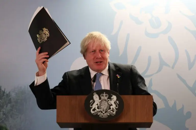 Boris Johnson took a swipe at Liz Truss over fracking as he committed £700 million to build a nuclear power plant in Suffolk.