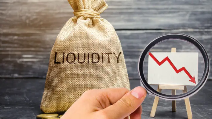 Falling,Liquidity,And,Profitability,Of,Stocks,And,Investments.,Recession.,Low