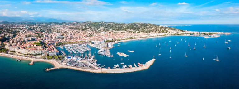 Cannes,Aerial,Panoramic,View.,Cannes,Is,A,City,Located,On