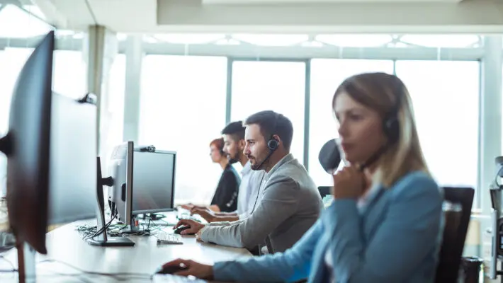 Colleagues,Working,In,A,Call,Center.
