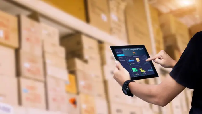 Smart,Inventory,Management,System,Concept.manager,Using,Digital,Tablet,showing,Warehouse,Software
