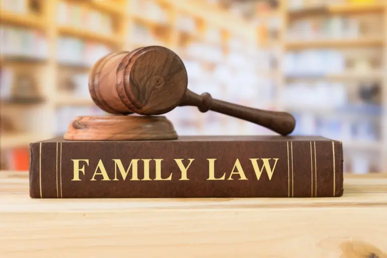 Family,Law,Books,With,A,Judges,Gavel,On,Desk,In