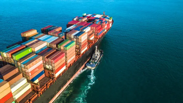 The price of shipping goods on vital global trade routes has fallen 85 per cent below its peak as the cost of living crisis hits consumer spending and pandemic-related supply chain disruption eases.