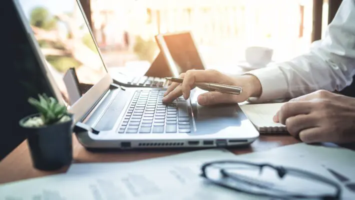 Businessman,Working,On,Desk,Office,Business