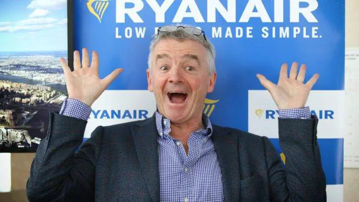 The boss of Ryanair, Michael O’Leary, is inching towards a potential €100m (£86m) bonus that would be among the largest in European corporate history, after the no-frills airline’s shares reached a record high.