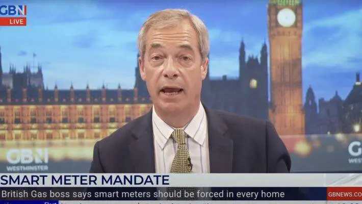 Nigel Farage has responded to the demands from the Chief Executive of British Gas that smart meters are mandatory in the UK saying he will never get one and said many people who do are 'bullied into it'. 