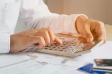 Person using a calculator