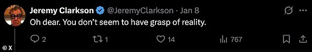 Jeremy Clarkson has sparked a fresh debate about the pressures facing British agriculture after delivering a blunt response to a social media user who blamed Brexit for the struggles of UK farmers.